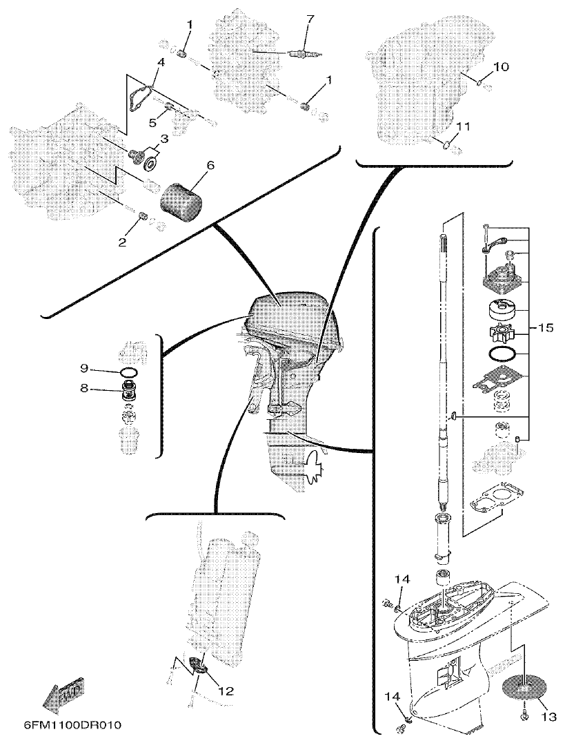 Yamaha F25G SCHEDULED SERVICE PARTS parts diagram
